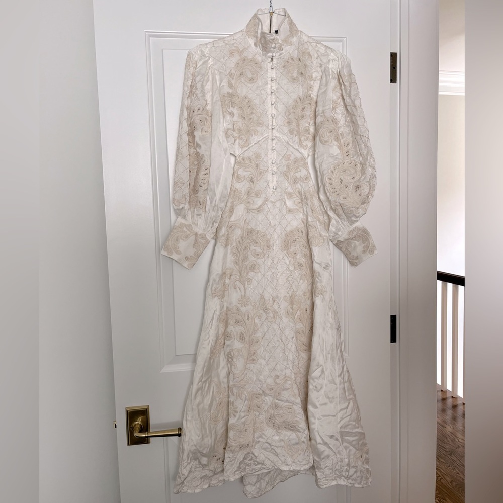 Lydia Millen (Karen Millen) Viscose Mirrored embroidered dress (UK 12)